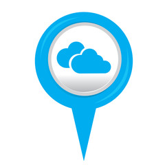 Isolated web pin with a cloud computing icon, Vector illustration