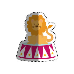 Circus lion cartoon icon vector illustration graphic design
