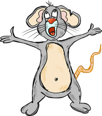 Upset mouse vector illustration sketch clip-art