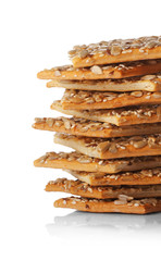 Cereal cookies on white background