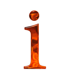 Lowercase letter i - the extruded of glass with pattern flame, i
