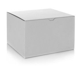 Cardboard box on white background