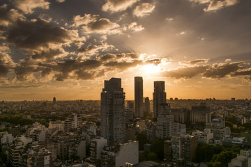 Buenos Aires sunset cityscape