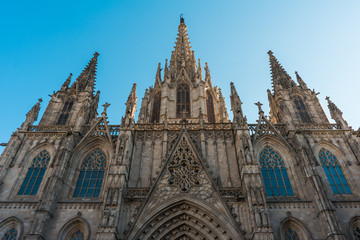 Fototapeta na wymiar Cathedral de la Santa Creu i Santa Eulalia at Barcelona