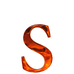 Lowercase letter s - the extruded of glass with pattern flame, i