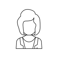 woman faceless profile icon vector illustration graphic design