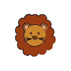 Cute lion cartoon icon vector illustration graphic design
