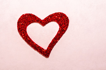 Sparkle, glitter, twinkling of red heart.  Romantic symbol of Love.  Valentine's Day, Wedding, Anniversary, Love and romance. 