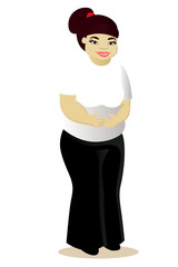 Fat woman happy