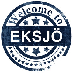 Eksjo stamp on white background