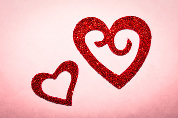 Sparkle, glitter, twinkling of red heart.  Romantic symbol of Love.  Valentine's Day, Wedding, Anniversary, Love and romance. 