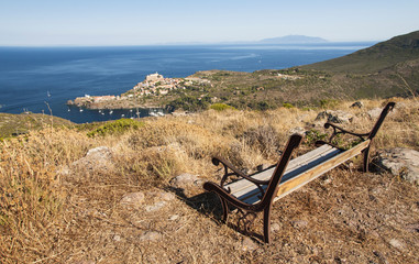 view from the top of Capraia Island