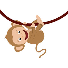 cute mokey cartoon icon vector illustration graphic design