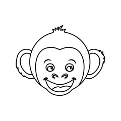 cute mokey cartoon icon vector illustration graphic design