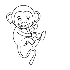 cute mokey cartoon icon vector illustration graphic design