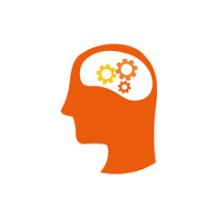 Human head silhouette icon vector illustration graphic design