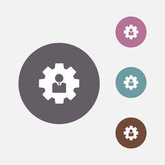user in gear, man icon vector