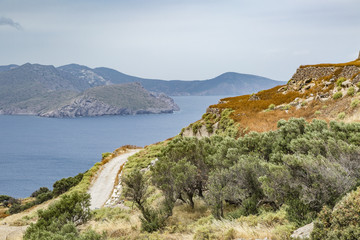 Fototapeta na wymiar Countryside of the Cyclades Island Milos Greece