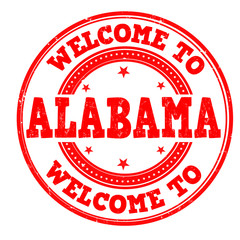 Welcome to Alabama sign or stamp