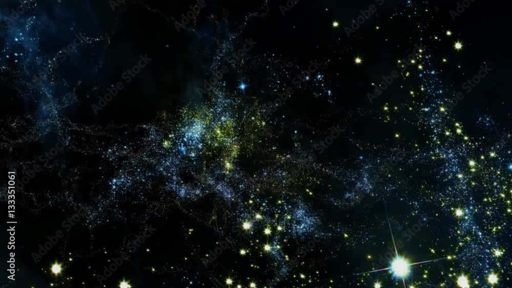 Wall mural space 2204: traveling through star fields in deep space (loop).