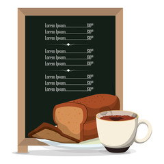 breakfast board menu restaurant food vector illustration eps 10