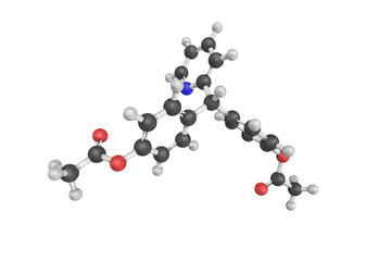 Bisacodyl, an organic compound used as a laxative drug. It works