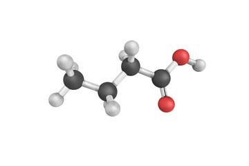 Butyric acid, a carboxylic acid  found in milk, especially goat,