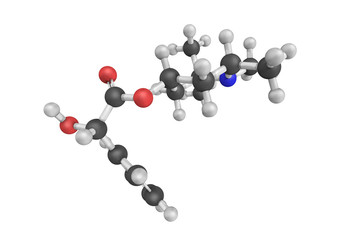 Eucatropine hydrochloride, a biochemical carbohydrate. 3d model