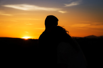 Fototapeta na wymiar Silhouette at sunset