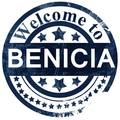 benicia stamp on white background