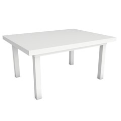 White Table. 3D render isolated on white. Platform or Stand Illustration. Template for Object Presentation.