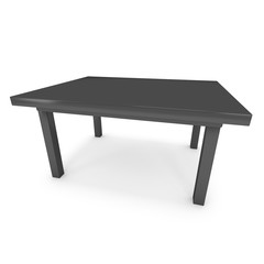 Black Table. 3D render isolated on white. Platform or Stand Illustration. Template for Object Presentation.