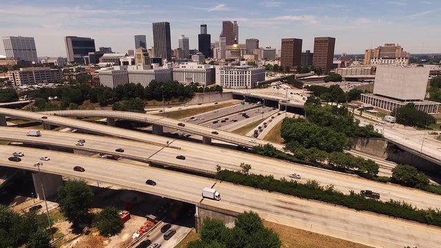 Cars begin to fill the roads in Atlanta during the afternoon commute