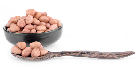 Processed peanuts isolated on white background