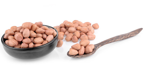 Processed peanuts isolated on white background