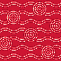 Abstract Aboriginal dot painting in vector format.
