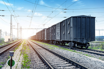 Fototapeta premium Freight train transportation hub
