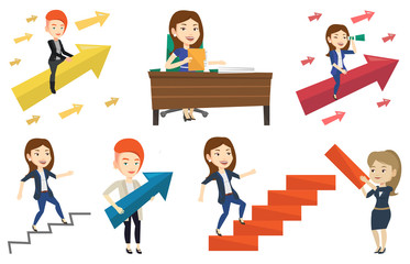 Vector set of business characters.