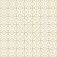Geometric fine abstract octagonal background. Seamless modern pattern. Golden and white pattern
