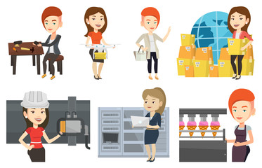 Vector set of industrial workers.