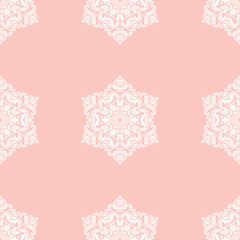 Elegant classic pattern. Seamless abstract background with repeating elements. Pink and white pattern