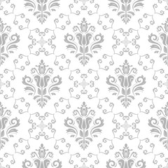Elegant classic pattern. Seamless abstract background with repeating elements. Light gray pattern