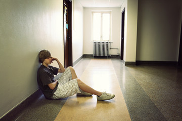 Depressed teenage boy
