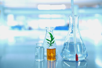 thermometer in glass flask vial research on climate change in sc