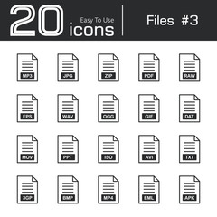 Files icon set 3