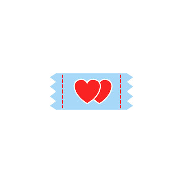 Ticket for sweethearts solid icon, Valentine's day discount, love concept, vector graphics, a colorful linear pattern on a white background, eps 10.