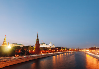 Obraz premium The beautiful landscape of Moscow in the evening