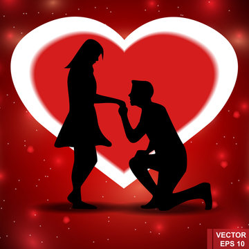 Happy Valentine's Day. Red background. Love. Feelings. A heart.