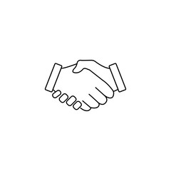 Fototapeta premium Business handshake line icon, deal agreement, vector graphics, a linear pattern on a white background, eps 10.
