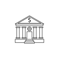 Bank building line icon, banking house, vector graphics, a linear pattern on a white background, eps 10.